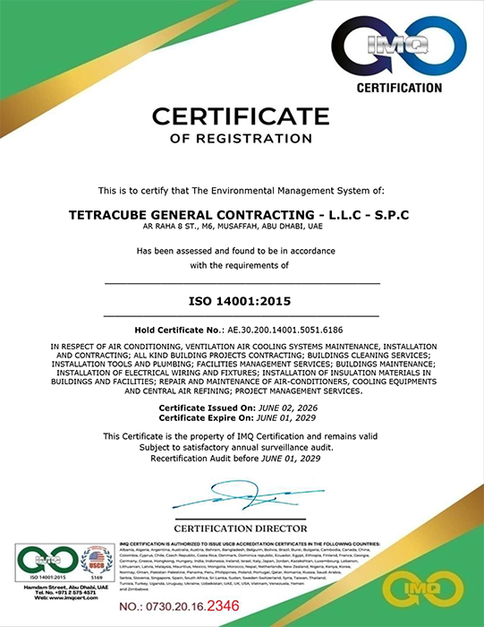 ISO 14001:2015 Certificate